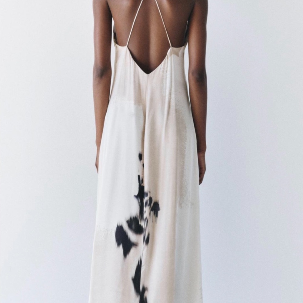 ZARA NWT Elegant Beige and Black Women's Dress - Picture 8 of 12